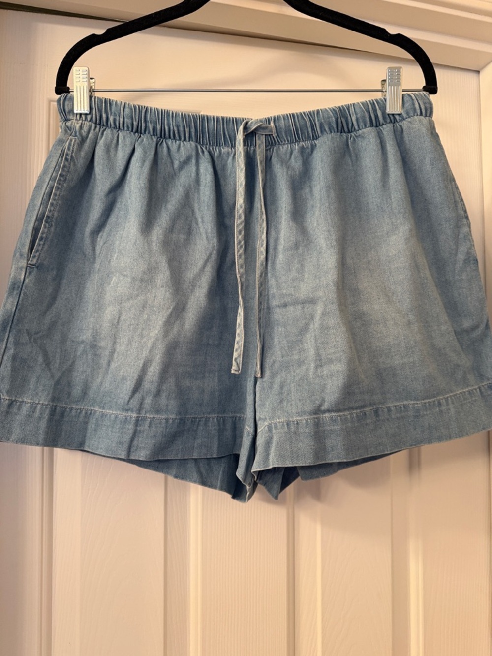 cloth & stone Light Wash Denim Drawstring Shorts